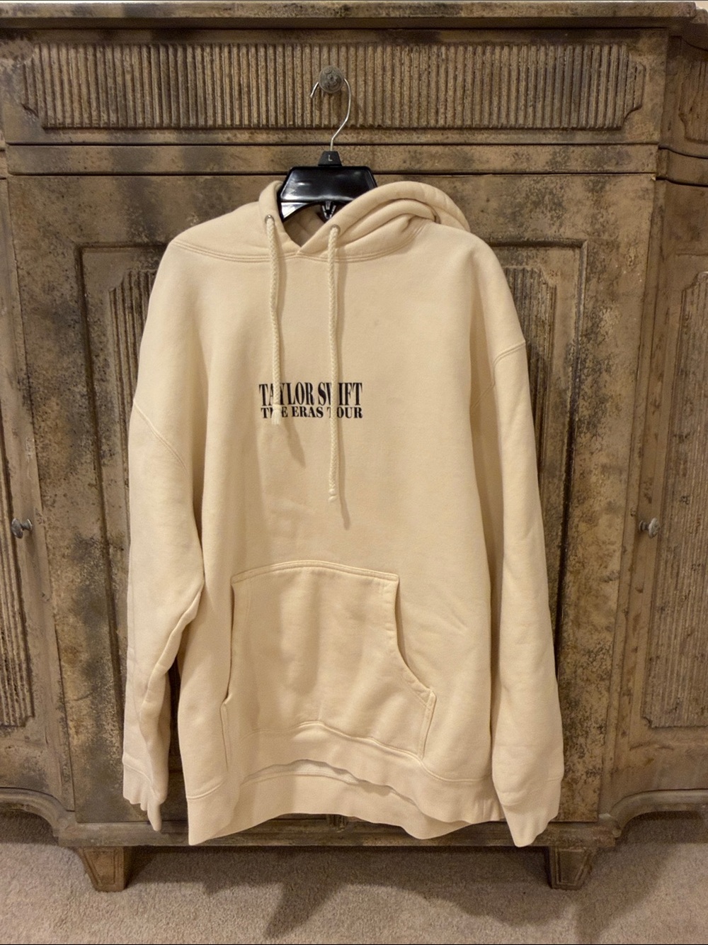 Taylor Swift Cream 'The Eras Tour' Hoodie with Front Logo